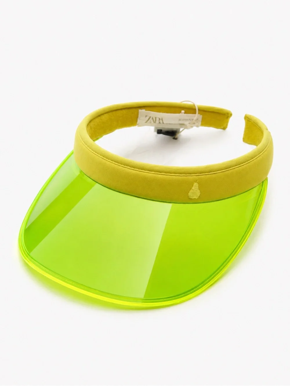 Zara Kids Neon Lime Transparent Visor with Yellow Band